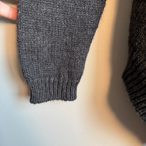 Aeropostale Long Sleeve Chunky Knit Open Front‎ Draped Cardigan Charcoal Medium - Picture 2 of 12